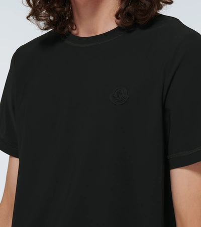 Moncler Soft Cotton Short Sleeve Crew Neck T-shirt In Black