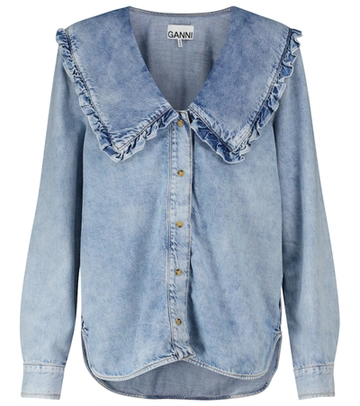 Shop Ganni Denim Shirt In Blue