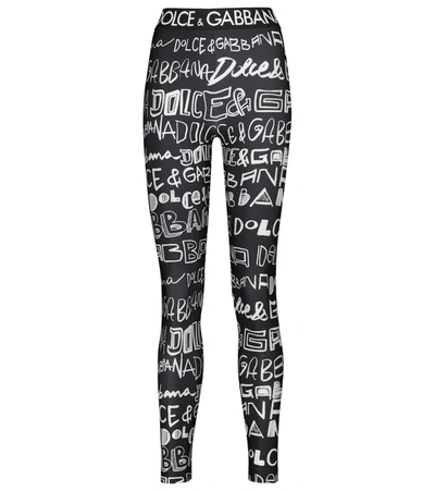 Shop Dolce & Gabbana Logo Printed Leggings In Multicoloured