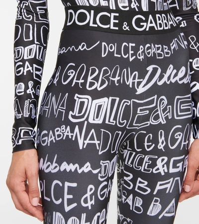 Shop Dolce & Gabbana Logo Printed Leggings In Multicoloured