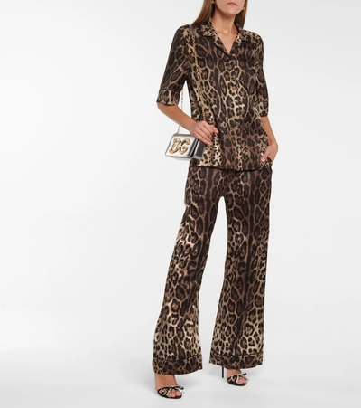 Shop Dolce & Gabbana Leopard-print Silk Shirt In Multicoloured