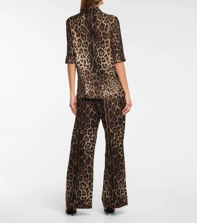 Shop Dolce & Gabbana Leopard-print Silk Shirt In Multicoloured