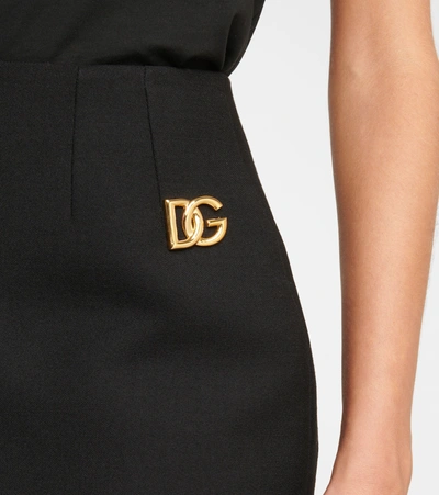 Shop Dolce & Gabbana Wool Miniskirt In Black