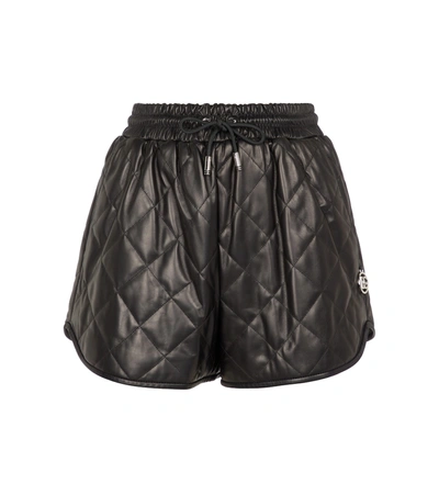 Shop Dolce & Gabbana Quilted Leather Shorts In Black