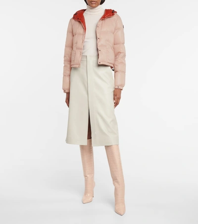 Moncler Bardanette Nylon Laque Down Jacket In Pink