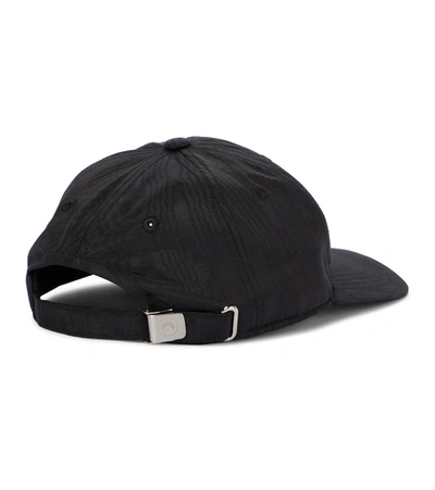 Shop Marine Serre White Line Logo Moiré Cap In Black