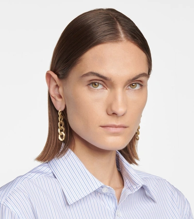 Shop Maison Margiela Chain-link Sterling Silver Earrings In Gold