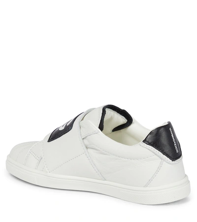 Shop Dolce & Gabbana Logo Leather Sneakers In White