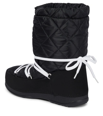 Shop Dolce & Gabbana Quilted Nylon Snow Boots In Black