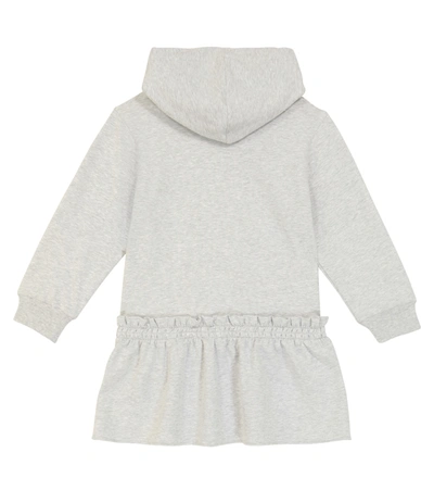 Shop Brunello Cucinelli Dreamer Hooded Fleece Dress In Grey