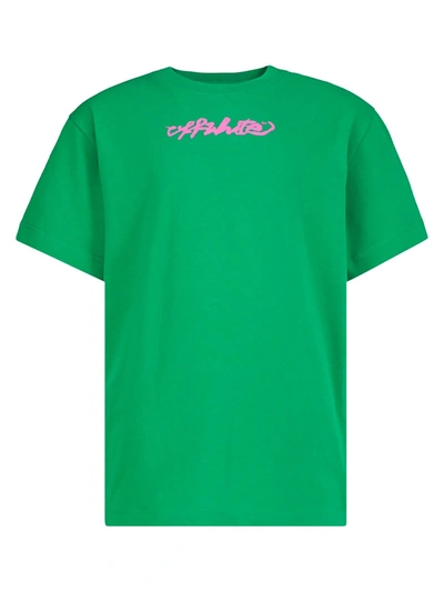 Shop Off-white T-shirt In Green