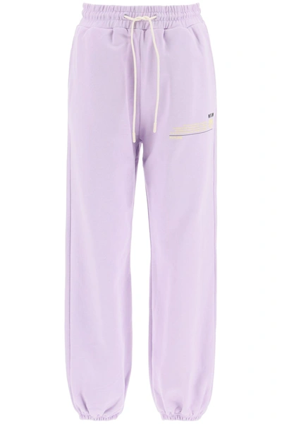Shop Msgm Jogger Pant In Organic Cotton In Purple
