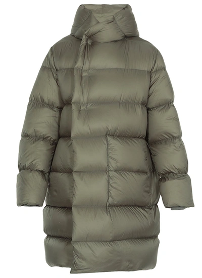 Shop Rick Owens Hooded Padded Down Coat In Green