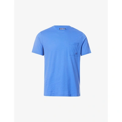 Shop Vilebrequin Mens Bleu De Mer Pocket-detail Organic-cotton T-shirt Xxl