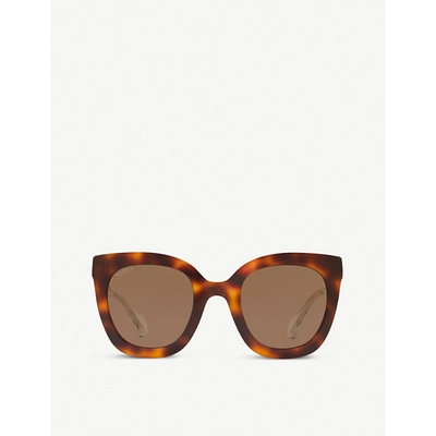Shop Gucci Gg0564s Square Sunglasses In Brown