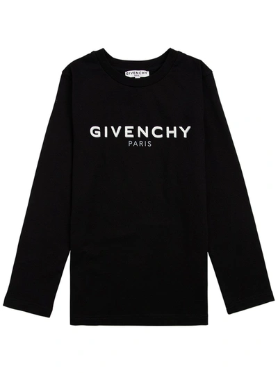 Shop Givenchy Kids Logo Print Long Sleeve T In Black