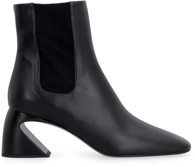 Shop Jil Sander Sculpted Heel Chelsea Boots In Black