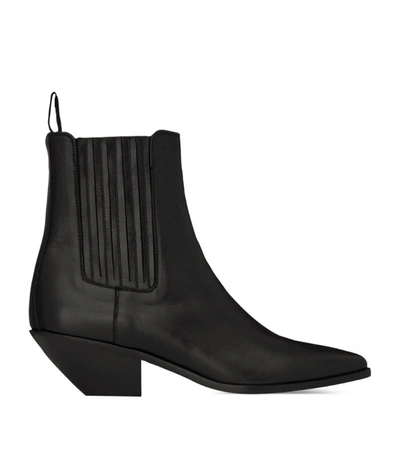 Shop Saint Laurent Leather West Chelsea Boots 40 In Black