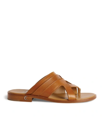 Shop Christian Louboutin Sinouhe Leather Sandals In Brown