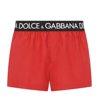 Shop Dolce & Gabbana Swim Shorts And Bag In Multi