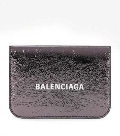 Shop Balenciaga Leather Cash Mini Wallet In Black
