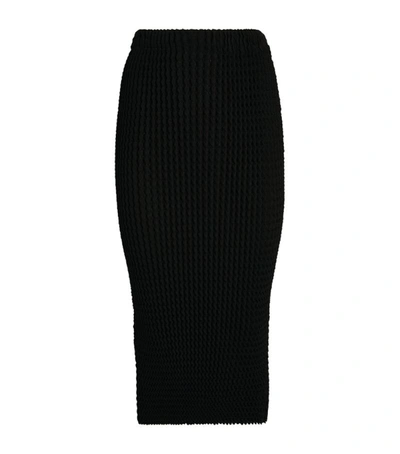 Shop Issey Miyake Pleated Spongy Skirt In Black