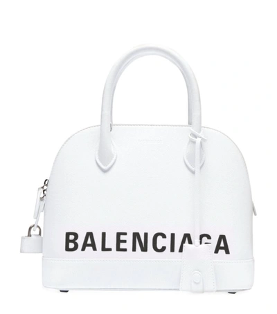 Shop Balenciaga Small Leather Ville Top-handle Bag In White