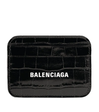 Shop Balenciaga Leather Cash Card Holder In Black