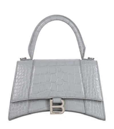 Shop Balenciaga Small Hourglass Top-handle Bag In Grey