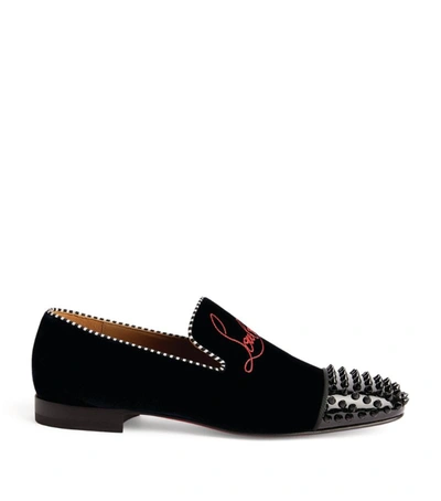 Shop Christian Louboutin Navy Spooky Loafers