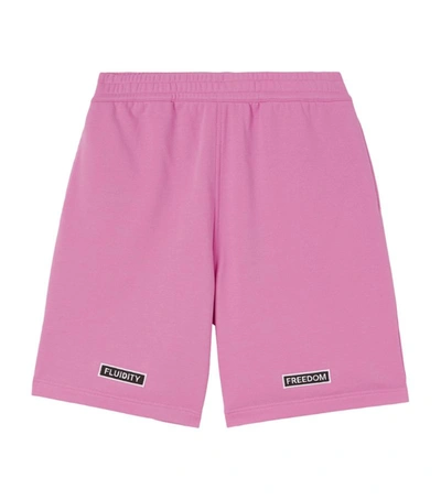 Shop Burberry Badge Appliqué Sweatshorts In Pink