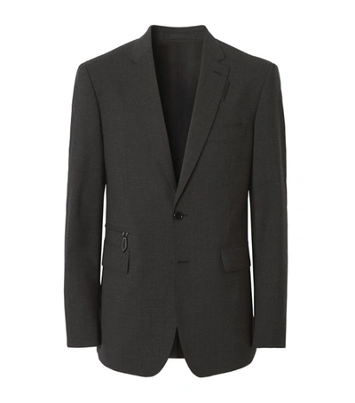 Shop Burberry Stretch-wool Tailored Jacket In Grey