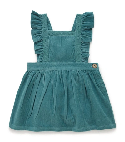 Shop Purebaby Corduroy Pinafore Dress (0-18 Months) In Green
