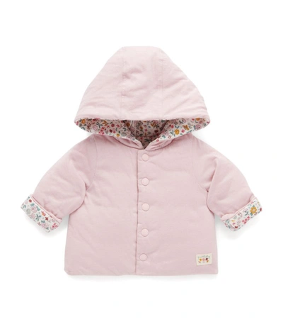 Shop Purebaby Cotton Reversible Jacket (0-18 Months) In Pink