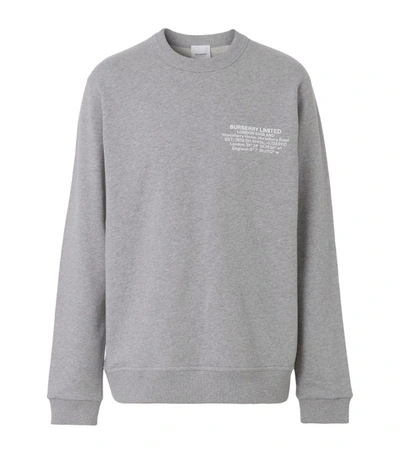 Shop Burberry Location Print Sweatshirt In Grey