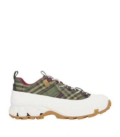 Shop Burberry Vintage Check Arthur Sneakers In White