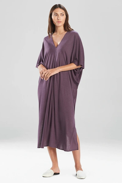 Shop Natori Shangri-la Tencel™ Caftan Dress In Heather Dark Plum