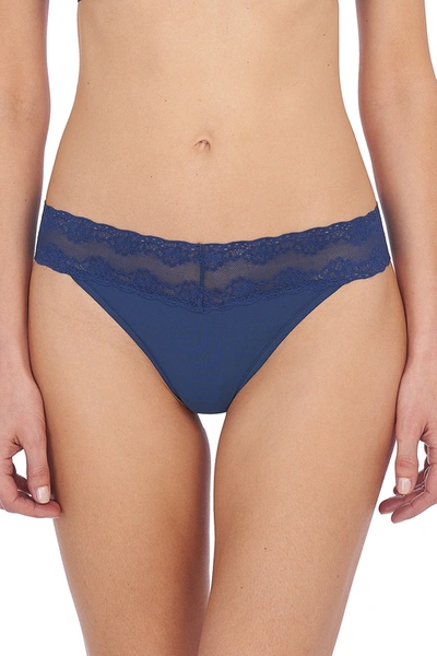 Shop Natori Intimates Bliss Perfection One-size Thong In Rainstorm
