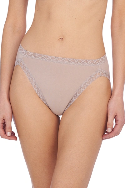 Shop Natori Intimates Bliss French Cut Brief Panty Underwear With Lace Trim In Sandcastle