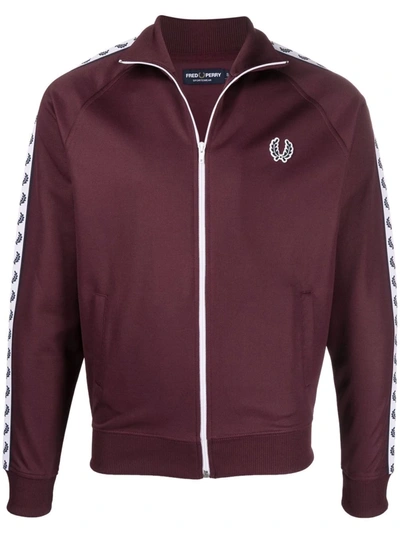 Fred Perry Authentic Taped Track Jacket Mahogany In Red ModeSens