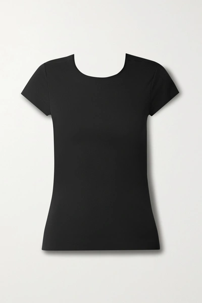 Shop Nike Yoga Luxe Infinalon Dri-fit T-shirt In Black