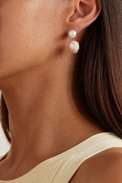 Shop Sophie Bille Brahe Venus Rose 14-karat Gold Pearl Earrings