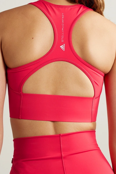 Shop Adidas By Stella Mccartney Truepurpose Cutout Perforated Recycled Stretch Sports Bra In Pink