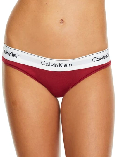 Shop Calvin Klein Modern Cotton Bikini In Deep Sea Rose