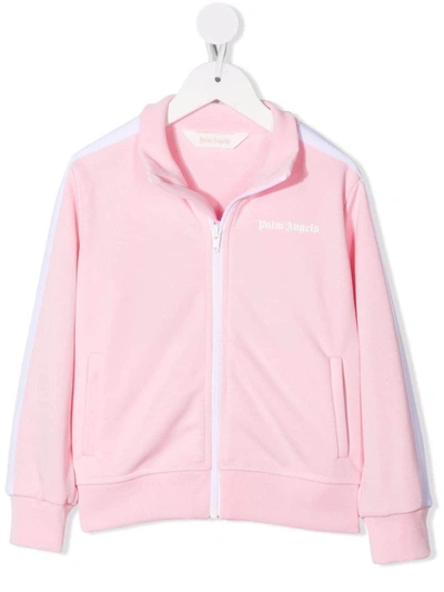 Shop Palm Angels Logo-print Zip-up Track Jacket In Pink