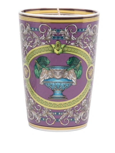 Shop Versace Barocco Mosaic Scented Candle In Purple
