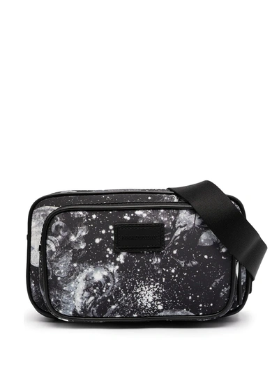 Shop Emporio Armani Printed Belt Bag In Black