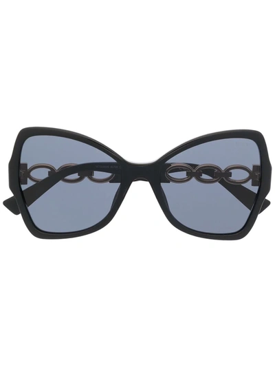 Shop Moschino Eyewear Oversized Tinted Sunglasses In Black