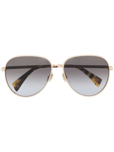 Shop Lanvin Pilot-frame Gradient Sunglasses In Gold
