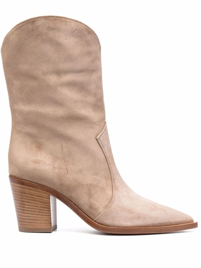 Shop Gianvito Rossi Denver Ankle Boots In Brown